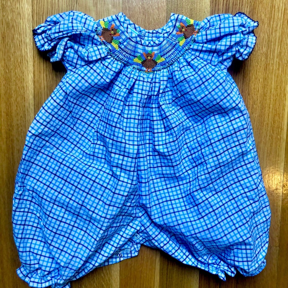 Smocked Thanksgiving Turkey Long Bubble